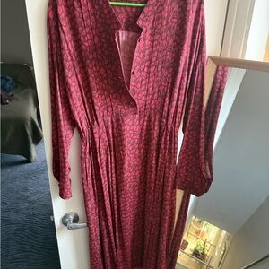 Comptoir Des Cotonniers Red Long Sleeve Dress